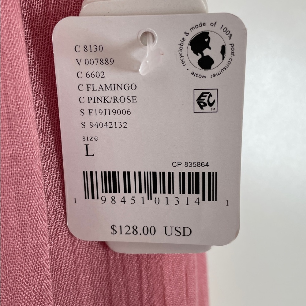 Free People Sheer Pink Lined Top with ruffled sleeves and hem. - Picture 3 of 3